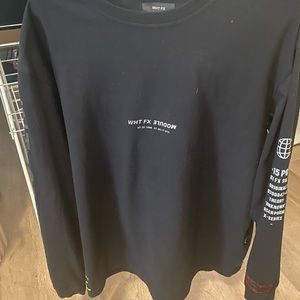 White Fox Boutique - Black Long Sleeve Shirt - oversized unisex medium